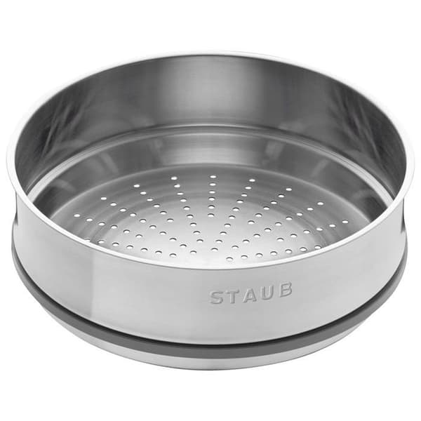 STAUB Rund gryta med ångkorg 24 cm Svart