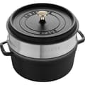 Miniatyrbild 1 av 3: STAUB Rund gryta med ångkorg 24 cm Svart