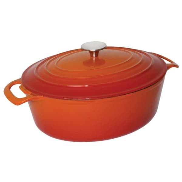 Vogue Orange Oval Gjutjärnsgryta 5 L