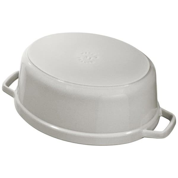STAUB - Oval gjutjärnsgryta, 31 cm, Vit tryffel