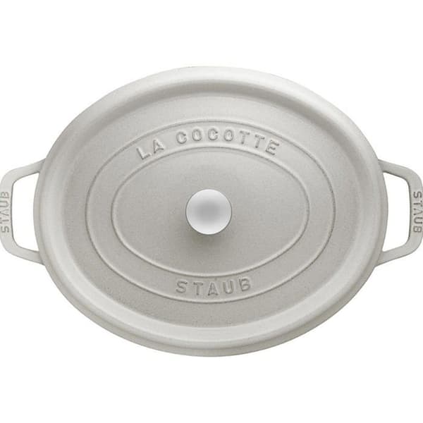 STAUB - Oval gjutjärnsgryta, 31 cm, Vit tryffel
