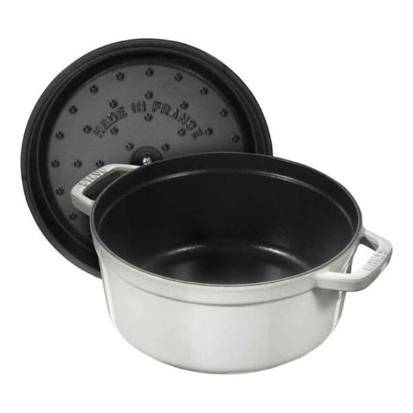 STAUB - Gjutjärn Rund Cocotte, 22 cm, Vit tryffel