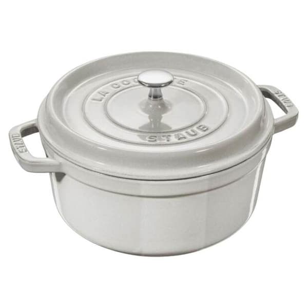 STAUB - Gjutjärn Rund Cocotte, 22 cm, Vit tryffel