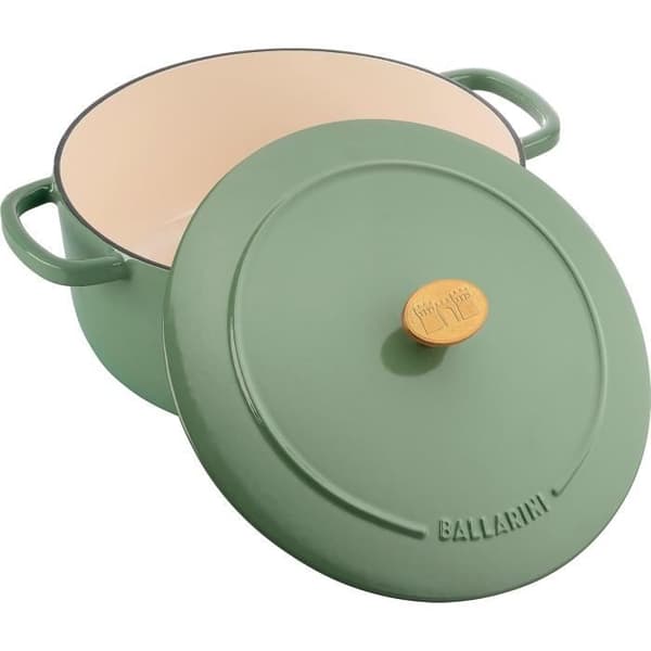 Rund gjutjärnsgryta emaljerad 26 cm 5,5 l Grön - BALLARINI