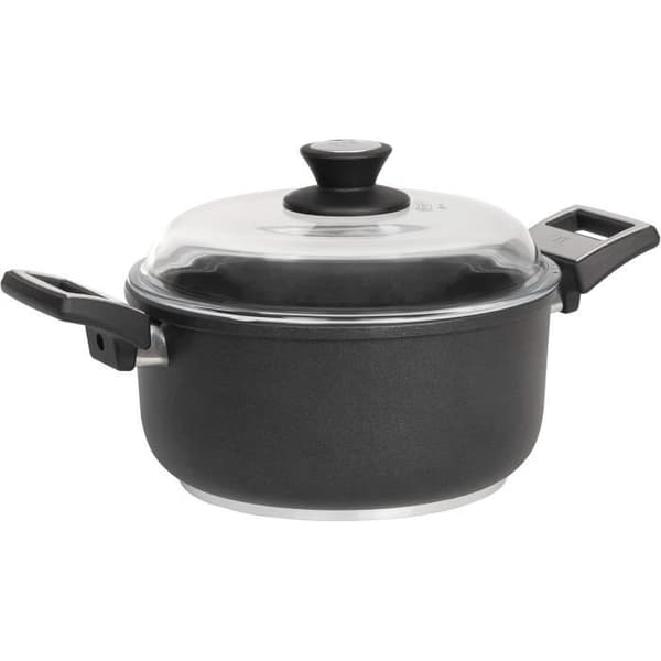 SKK 2501 Titan Induktions Grande gryta i gjutjärn med glaslock diameter 20 cm