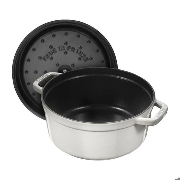 STAUB - Gjutjärn Rund Cocotte, 20 cm, Vit tryffel