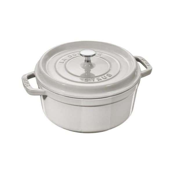 STAUB - Gjutjärn Rund Cocotte, 20 cm, Vit tryffel