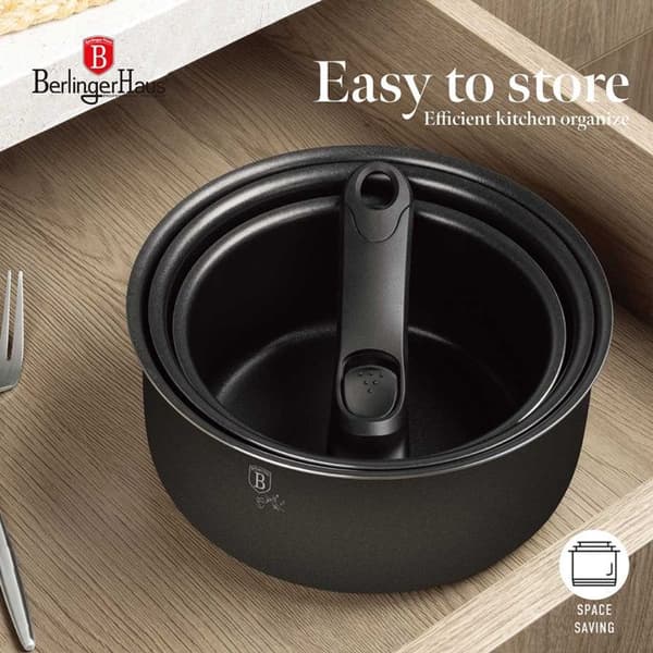Kokkärlsset - BERLINGER HAUS - BH-8252 - 12 delar - Non-stick titan - Svart