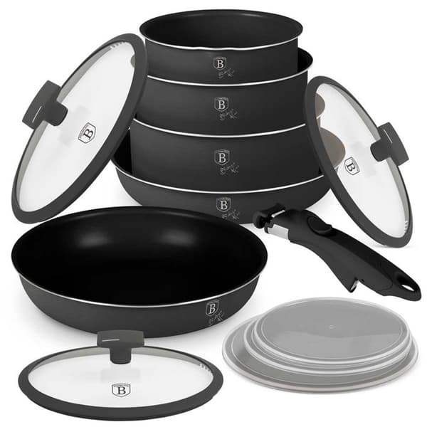 Kokkärlsset - BERLINGER HAUS - BH-8252 - 12 delar - Non-stick titan - Svart