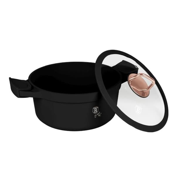 BERLINGERHAUS Gryta med titanbeläggning och lock 24 cm Samling Black Rose BH-1457