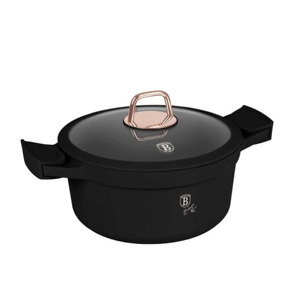 BERLINGERHAUS Gryta med titanbeläggning och lock 24 cm Samling Black Rose BH-1457