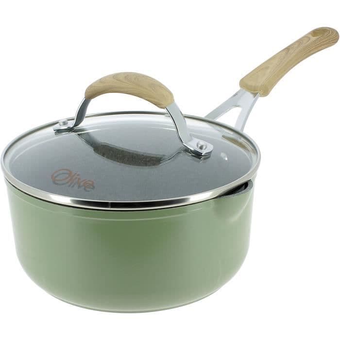 OGO LIVING 7930192 kastrull 18 cm - smidd Alu-lock - bakelithandtag - oliv
