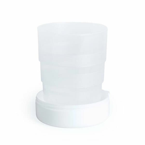 Hopfällbar mugg med dosett 146006 Vit (220 ml) (100 antal) - Vit