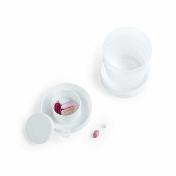 Hopfällbar mugg med dosett 146006 Vit (220 ml) (100 antal) - Vit