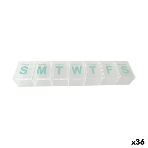 Uge Pilleæske 22,8 x 4,8 x 2,5 cm  (36 Enheder)