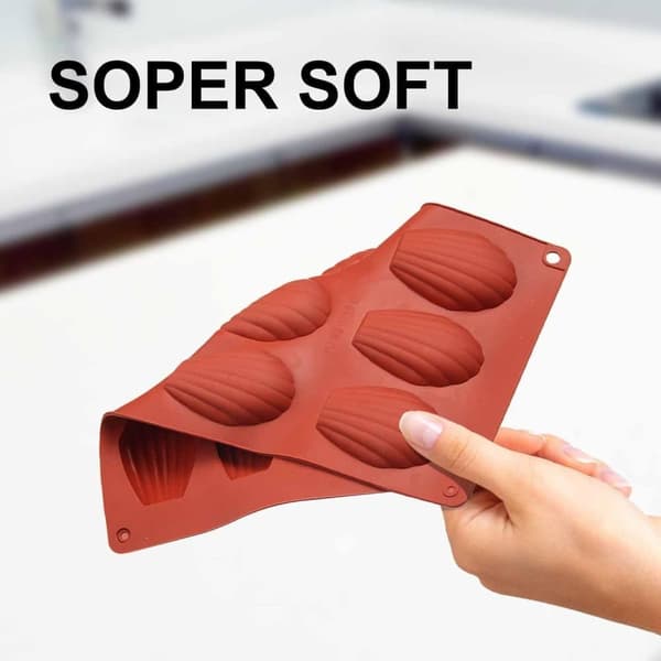 2-pack Skalformade Silikonformar, Chokladformar, Passar för Tårtor, Choklad, Godis, Kakor - Tegelröd