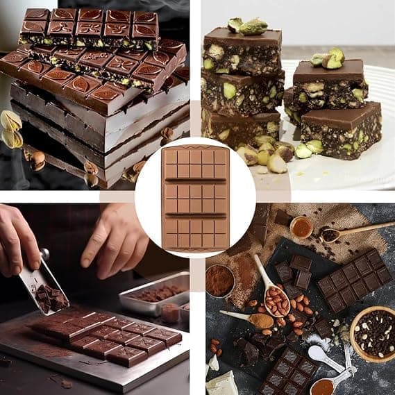 Djup Dubai chokladform, inklusive en skrapa och påse, BPA-fri, brun