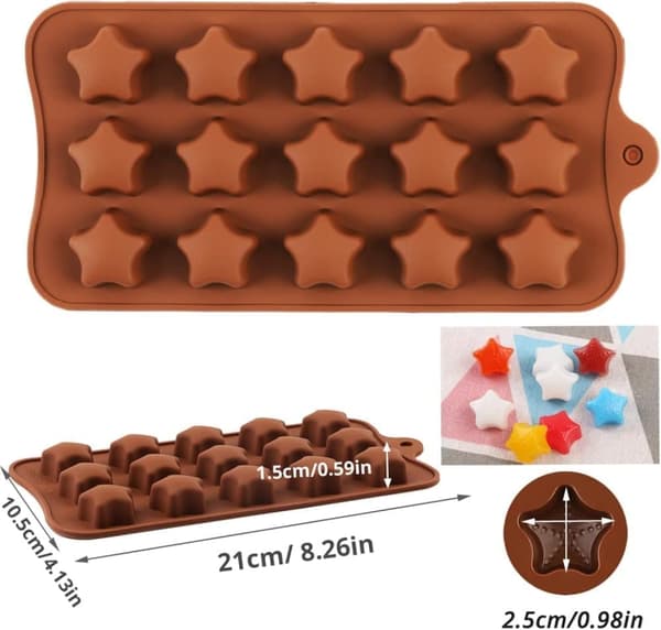 Dybe chokoladeplader i silikoneform, silikone bageform, fødevaregodkendt, 3D chokolade- og kageform