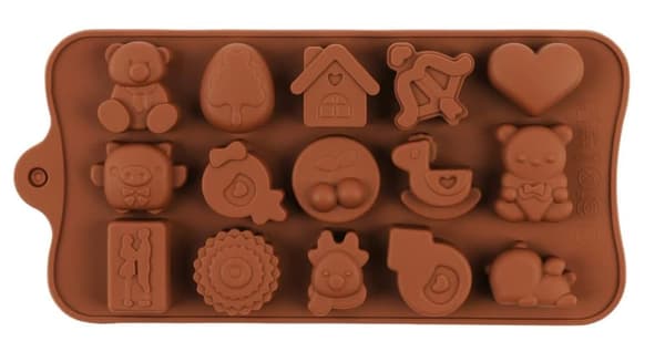 Dybe chokoladestænger Silikoneform Silikone Bageform, Fødevaregodkendt, Non-stick, 3D chokolade- og kageform, Brun