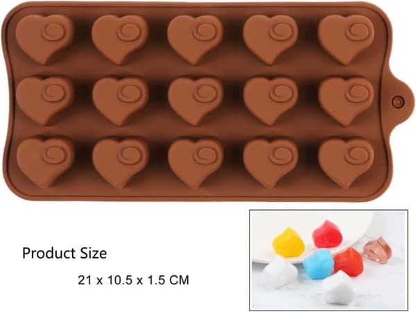 Dybe chokoladestænger Silikoneform Silikone Bageform, Fødevaregodkendt, Non-stick, 3D chokolade- og kageform, Brun