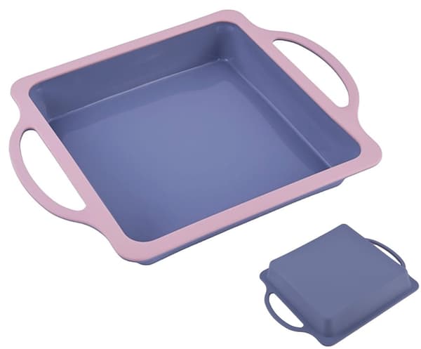 Silikone bageform firkantet 20 cm stiv med håndtag