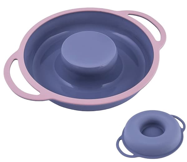 Silikoninen leivontavuoka SARVIN DONUTS BABKI -donitseille 23 cm, jäykkä, kahvoilla