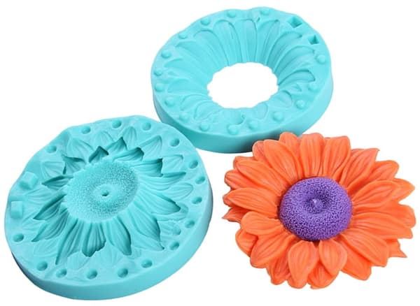 Silikonform för sockerpasta 3D SOLROS GERBERA XXL 10cm