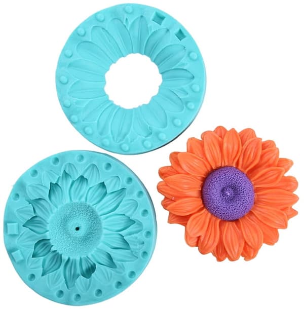 Silikonform för sockerpasta 3D SOLROS GERBERA XXL 10cm