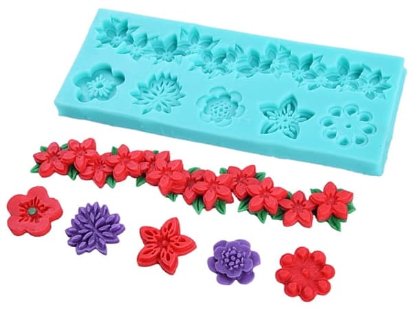 Silikonform för sockerpasta GIRLAND FLOWERS