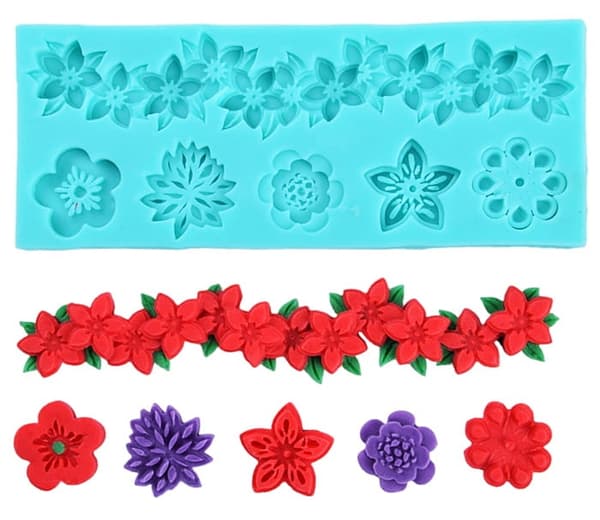 Silikonform för sockerpasta GIRLAND FLOWERS