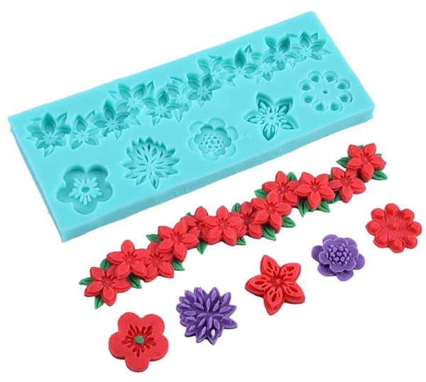 Silikonform för sockerpasta GIRLAND FLOWERS