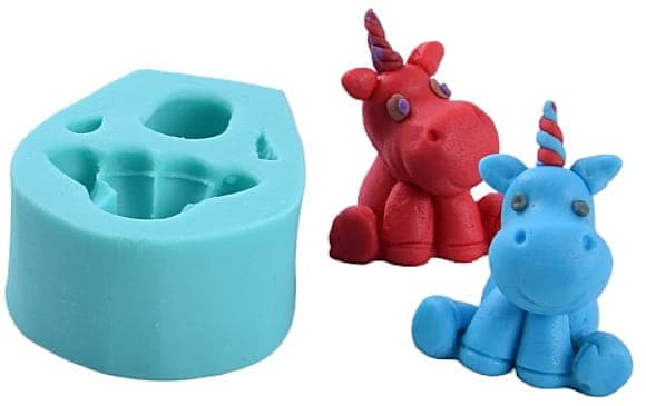 Silikonform för sockerpasta 3D ENHÖRNING