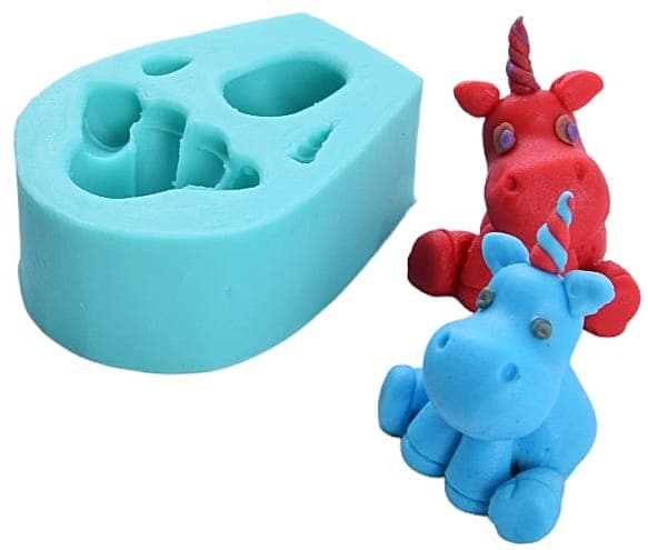 Silikonform för sockerpasta 3D ENHÖRNING
