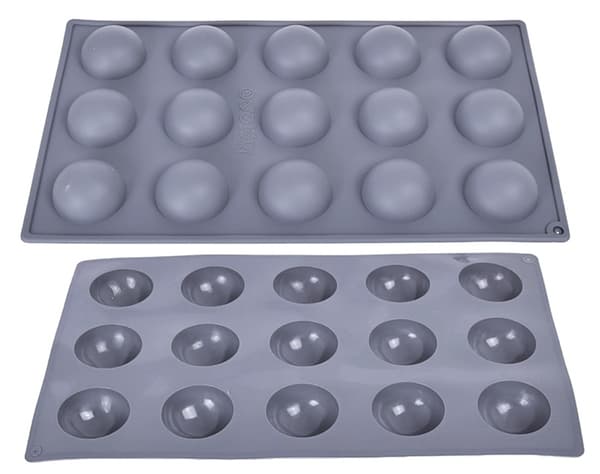 Silikonform halvsfärer klot boll 38mm 15 hål