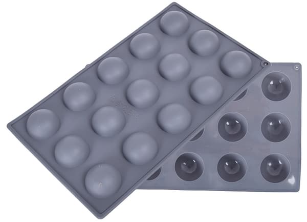 Silikonform halvsfärer klot boll 38mm 15 hål