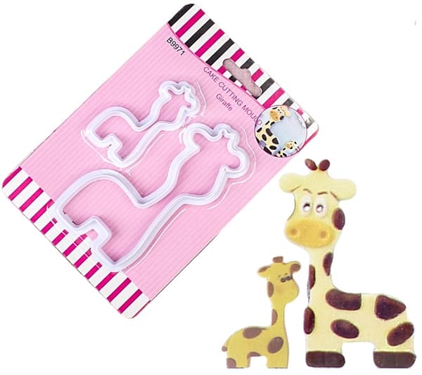 Plastformar för sockerpasta Giraff 2 st. formar