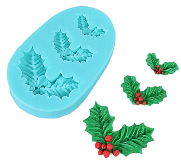 Silikoneform til sukkerpasta HOLLY LEAF HOLLY