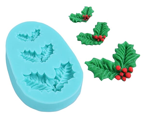 Silikoneform til sukkerpasta HOLLY LEAF HOLLY