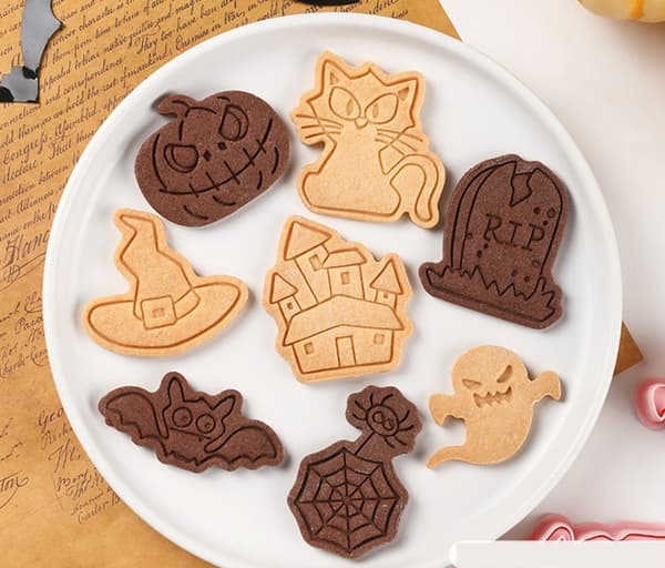 Halloween-stempel-kageudstikkere 8 stk.