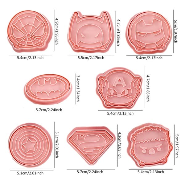 Muotit leimasimella SUPERHEROES AVENGERS -muotit 8 kpl