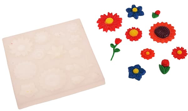 Silikonform för sockerpasta BLOMMOR 14gn BLOMMOR