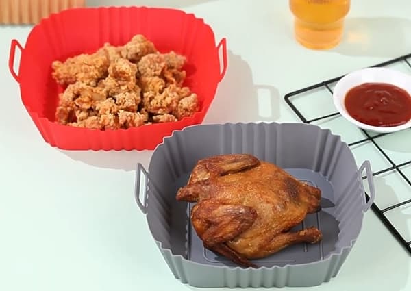 Silikoninsats för fettfri fritös fyrkantig AIR FRYER 17,5 cm bakform