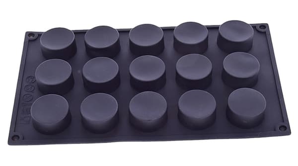 Silikonform för monoportioner CYLINDER 40xh20mm 15 hål Desserter Mousse