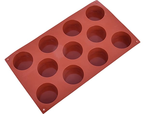 Silikonform för monoportioner CYLINDER 50xh30mm 11 hål Desserter Mousse