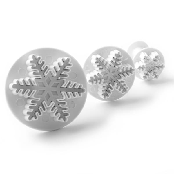 SNEFLAKES udstikker med stempel, 3 stk.
