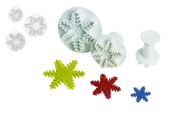 SNEFLAKES udstikker med stempel, 3 stk.