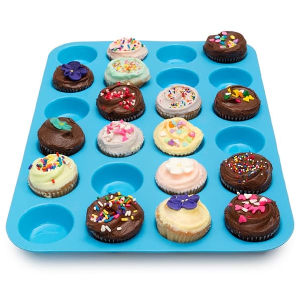 Silikoninen leivontavuoka minimuffineille ja cupcakeille, 24 pistorasiaa
