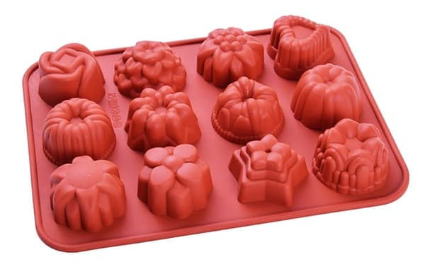 Silikonform för muffins, cupcakes, desserter, olika mönster, 12GN