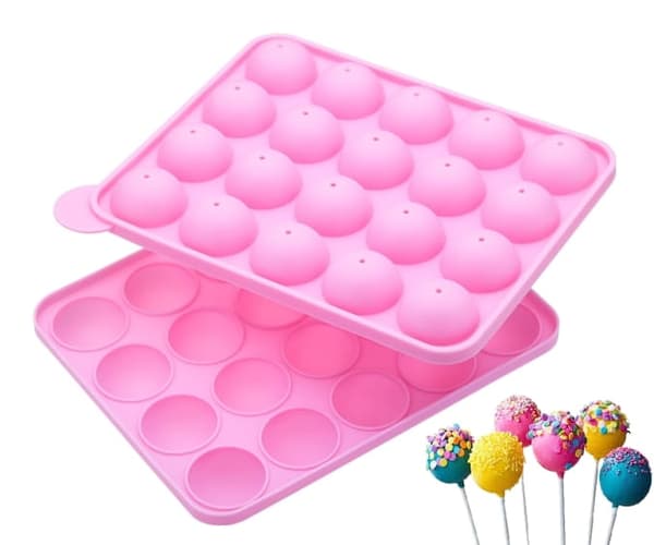 Silikonform för kakor i form av Cake Pops + pinnar