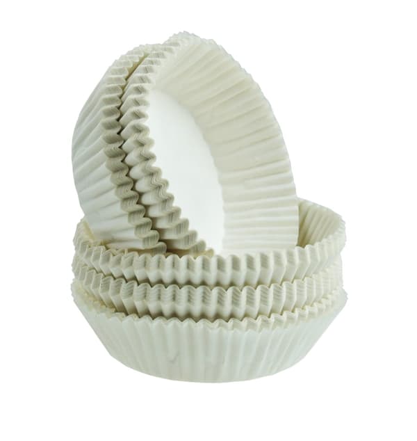 Papirforme til cupcakes, 65x20 cm, HVIDE, 200 stk.